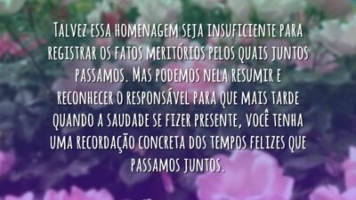 Homenagem resumida