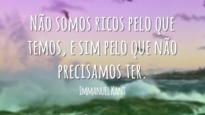 Não somos ricos pelo que temos, e sim pelo que não precisamos&hellip;
