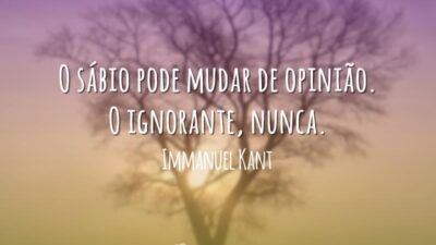 O sábio pode mudar de opinião. O ignorante, nunca.