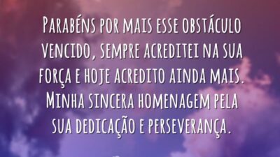 Parabéns por essa vitória
