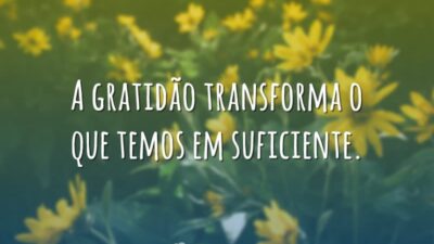 A gratidão transforma o que temos em suficiente.
