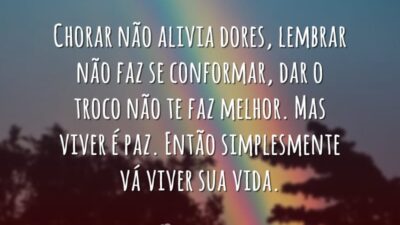 Chorar não alivia dores, lembrar não faz se conformar, dar o troco&hellip;