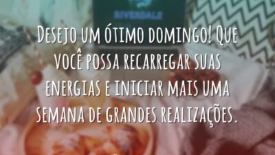 Desejo um ótimo domingo! Que você possa recarregar suas energias e iniciar&hellip;