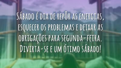 Sábado é dia de repôr as energias, esquecer os problemas e deixar&hellip;