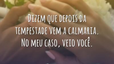 Dizem que depois da tempestade vem a calmaria. No meu caso, veio&hellip;