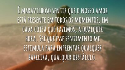 É maravilhoso sentir
