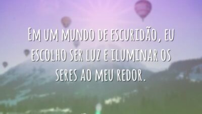 Em um mundo de escuridão, eu escolho ser luz e iluminar os&hellip;