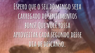 Espero que o seu domingo seja carregado de sentimentos bons! Que você&hellip;