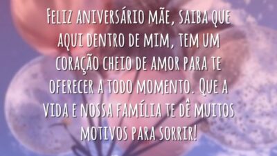 Feliz aniversário mãe