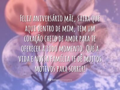 Feliz aniversário mãe