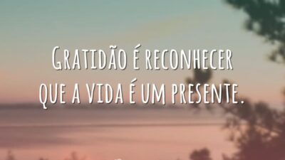 Gratidão é reconhecer que a vida é um presente.
