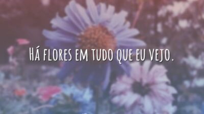 Há flores em tudo que eu vejo.