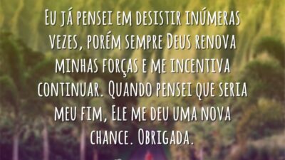 Já pensei em desistir