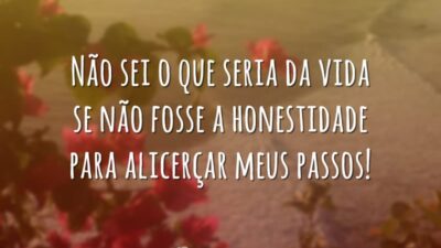 Não sei o que seria da vida se não fosse a honestidade&hellip;