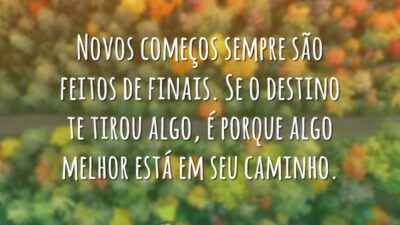 Novos começos são feitos