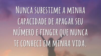 Nunca subestime a minha capacidade de apagar seu número e fingir que&hellip;