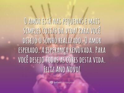 O amor está nas pequenas e mais simples coisas da vida