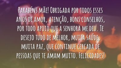 Obrigada por tudo, mãe