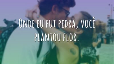 Onde eu fui pedra, você plantou flor.