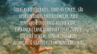 Oportunidades para recomeçar