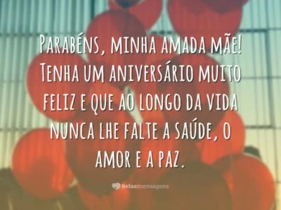 Parabéns, minha amada mãe!