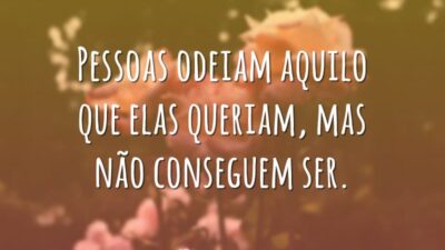 Pessoas odeiam aquilo que elas queriam, mas não conseguem ser.