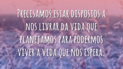 Precisamos estar dispostos a nos livrar da vida que planejamos para podermos&hellip;
