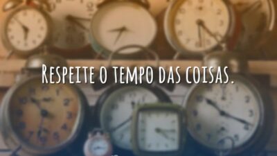 Respeite o tempo das coisas.