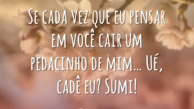 Se cada vez que eu pensar em você cair um pedacinho de&hellip;