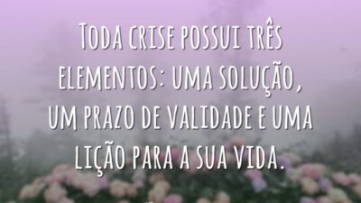 Toda crise possui três elementos