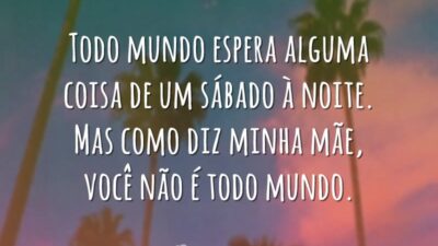 Todo mundo espera alguma coisa de um sábado à noite. Mas como&hellip;
