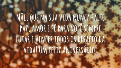 Um feliz aniversário, mãe