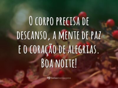 O corpo precisa de descanso
