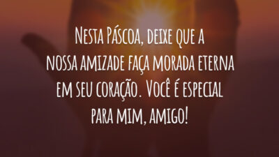Nesta Páscoa, deixe que a nossa amizade faça morada eterna em seu coração. Você é especial para mim, amigo!