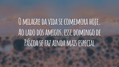 O milagre da vida se comemora hoje. Ao lado dos amigos, esse domingo de Páscoa se faz ainda mais especial.