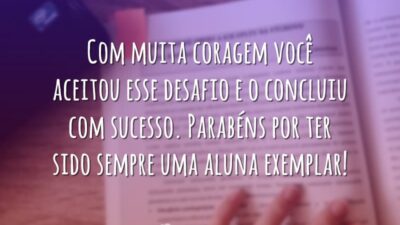 Parabéns, aluna exemplar