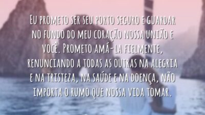 Prometo ser seu porto seguro