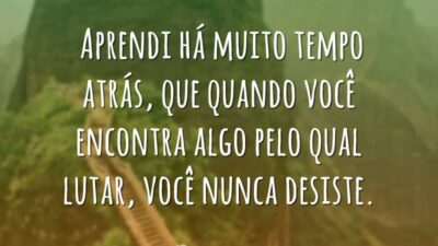 Aprendi há muito tempo