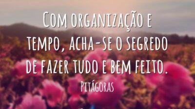 Com organização e tempo