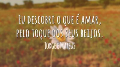Eu descobri o que é amar, pelo toque dos seus beijos.