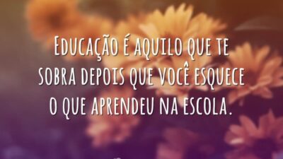 Educação é aquilo que te sobra depois que você esquece o que&hellip;