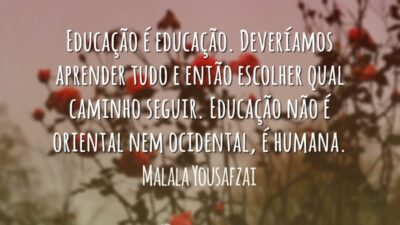 Educação é educação. Deveríamos aprender tudo e então escolher qual caminho seguir.&hellip;