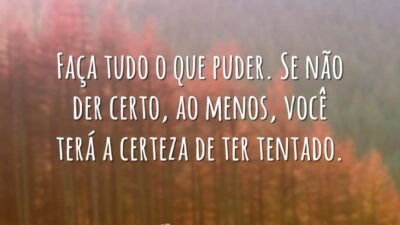 Faça tudo o que puder