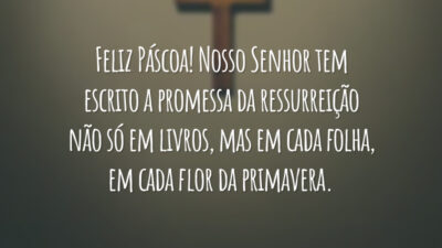 Feliz Páscoa! Nosso Senhor tem escrito a promessa da ressurreição não só em livros, mas em cada folha, em cada flor da primavera.