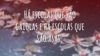 Há escolas que são gaiolas e há escolas que são asas.