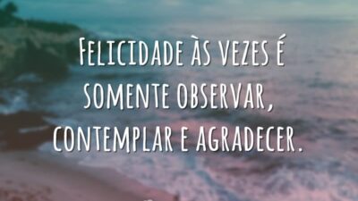 Observar, contemplar e agradecer