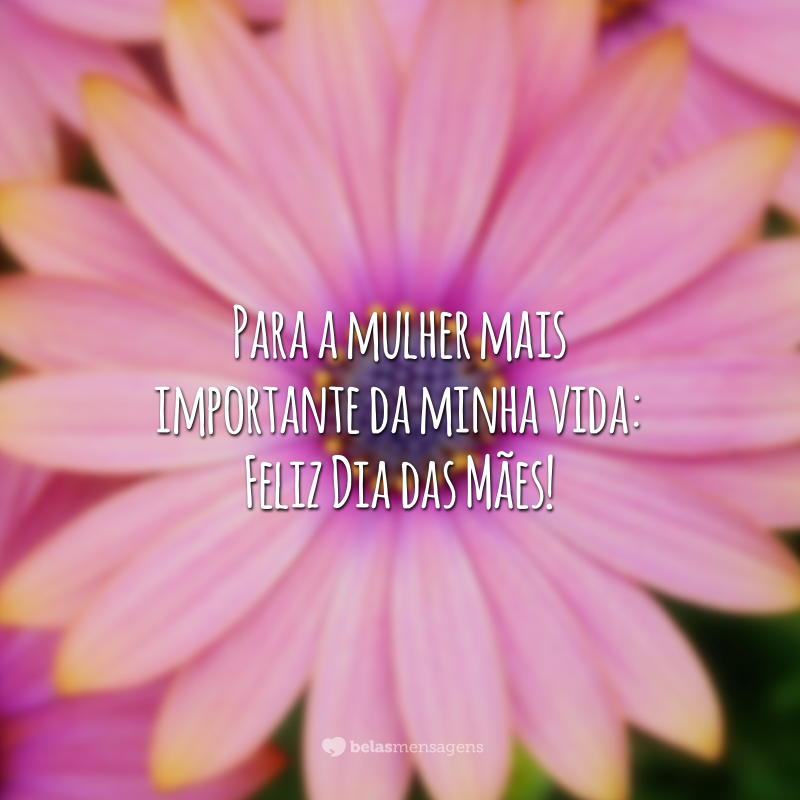 Para a mulher mais importante da minha vida: Feliz Dia das Mães!