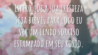 Que sua tristeza seja breve