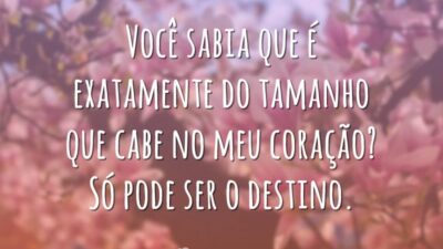 Só pode ser destino