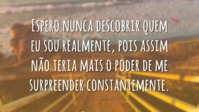 Espero nunca descobrir quem eu sou realmente, pois assim não teria mais&hellip;